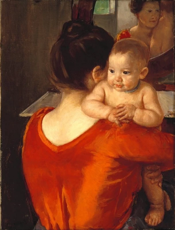 Mary Cassatt - Donna con corpetto rosso e suo figlio, Brooklyn Museum, New York